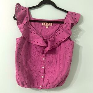 EUC Anthropologie (Dolan) eyelet blouse Size M